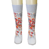 Cherry Blossom Salmon Art Socks