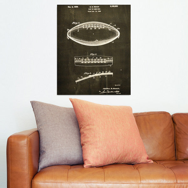 Football Canvas Patent Print